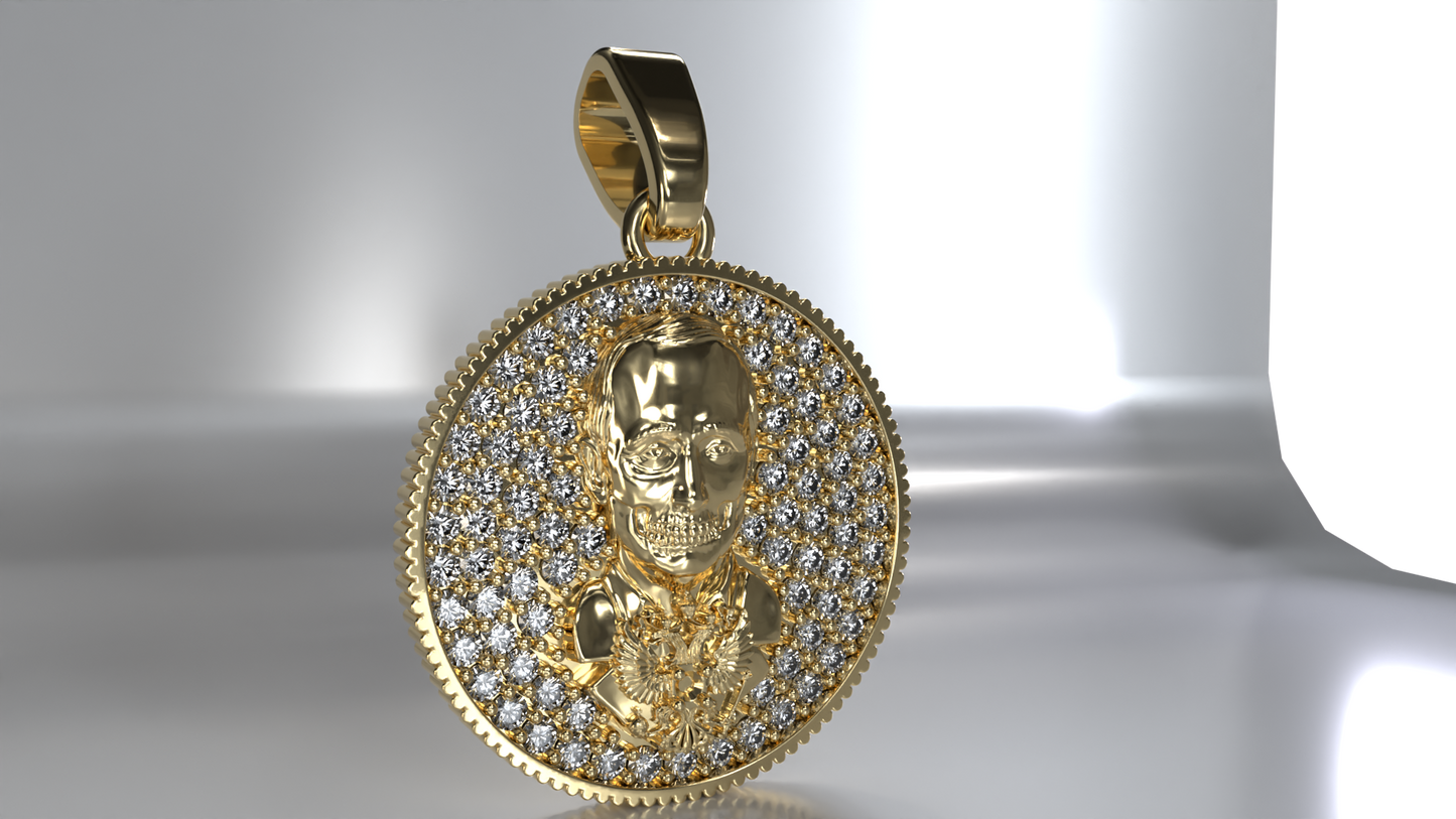 Memento Mori: Diamond-Encrusted Skull Pendant