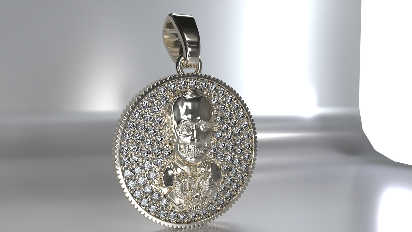 Memento Mori: Diamond-Encrusted Skull Pendant