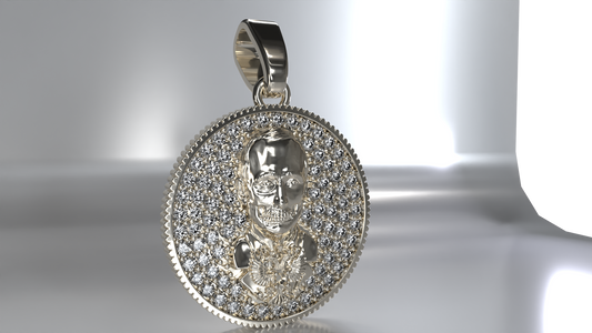 Memento Mori: Diamond-Encrusted Skull Pendant