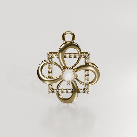 Diamond Clover Pendant — 0.65 ct · 14K Gold, yellow front