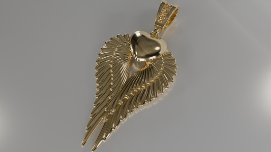 Double Winged Heart Pendant