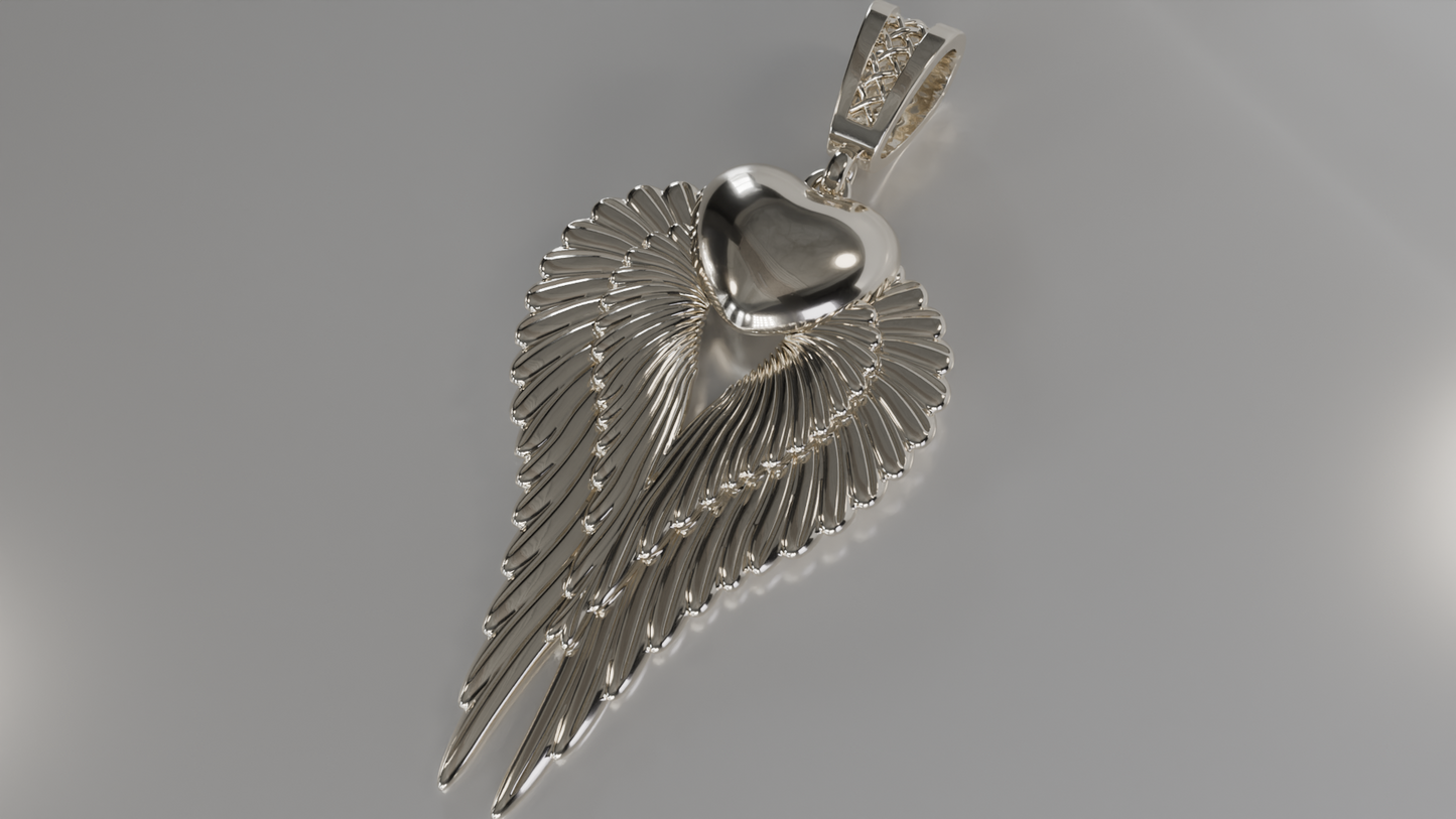 Double Winged Heart Pendant