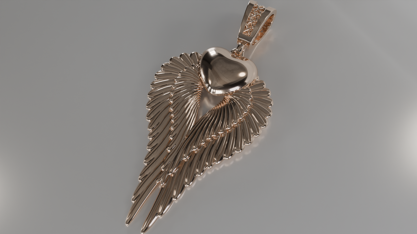 Double Winged Heart Pendant