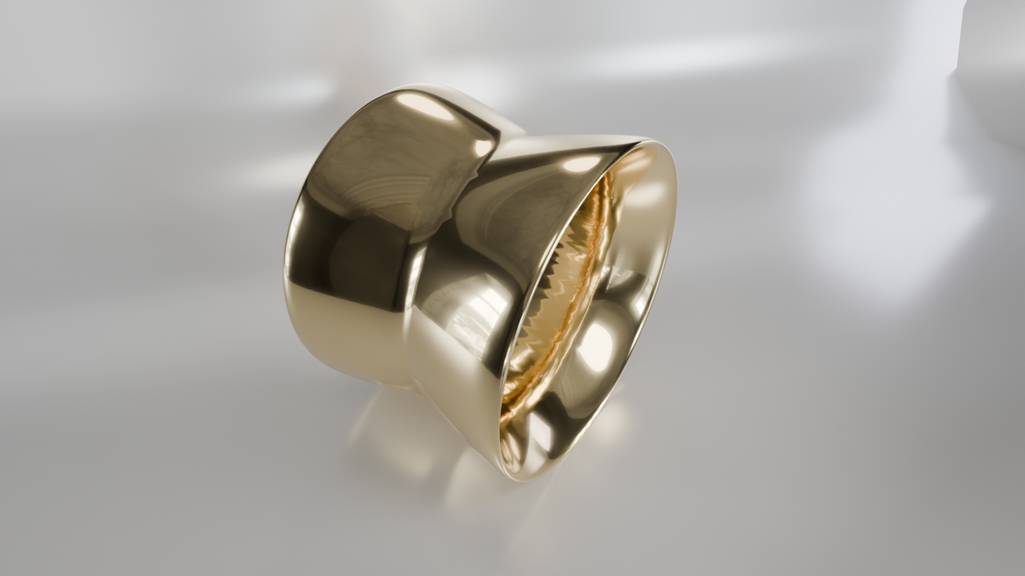 Sculptural Open Cuff Gauge Earring