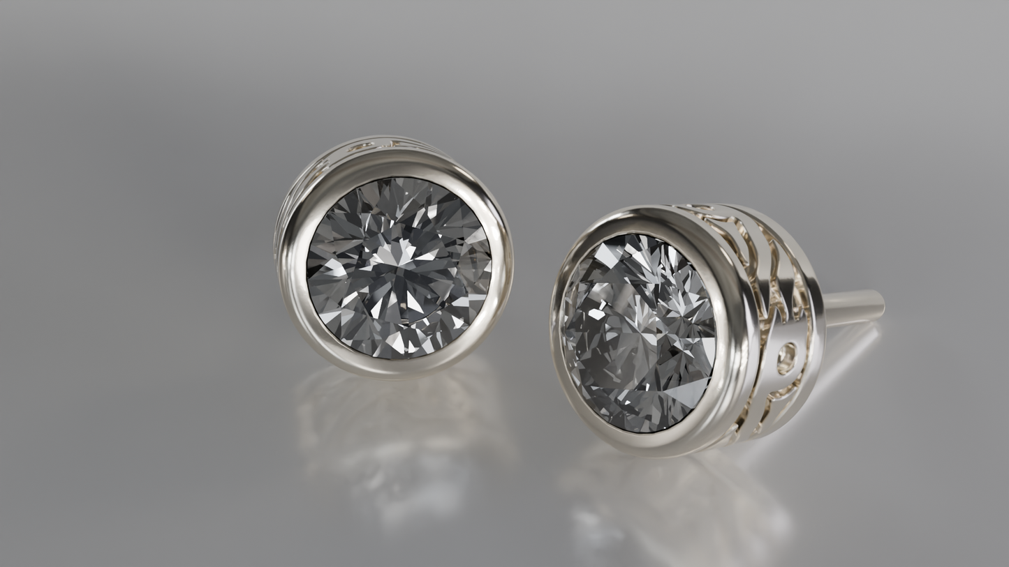 Astral Gaze: Men's Diamond Stud Earrings