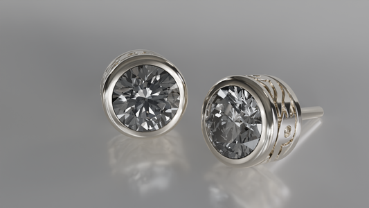 Astral Gaze: Men's Diamond Stud Earrings