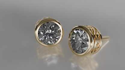 Astral Gaze: Men's Diamond Stud Earrings