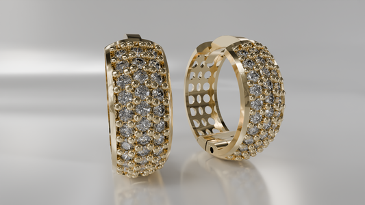 Diamond Pave Hoop Earrings