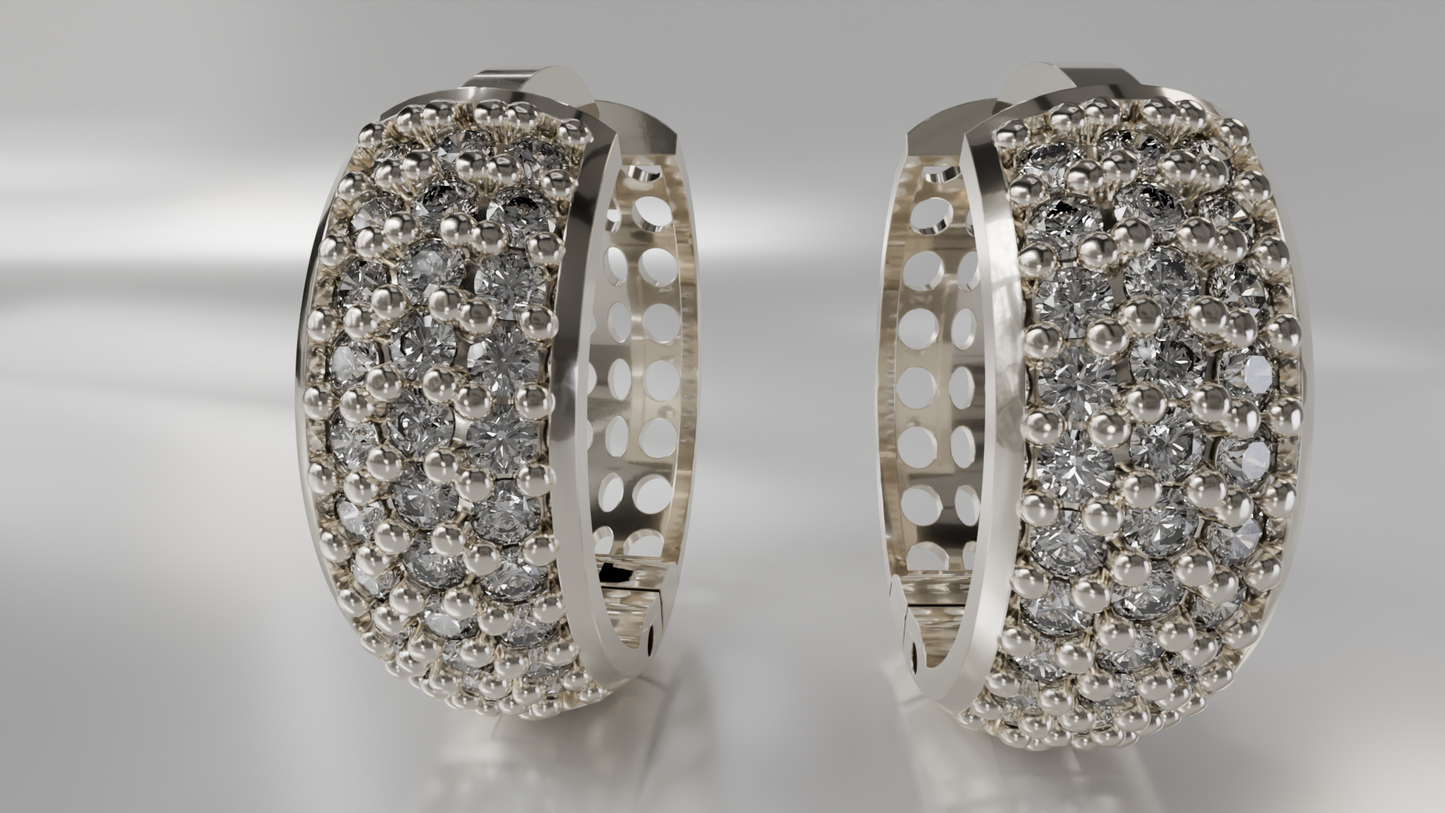 Diamond Pave Hoop Earrings
