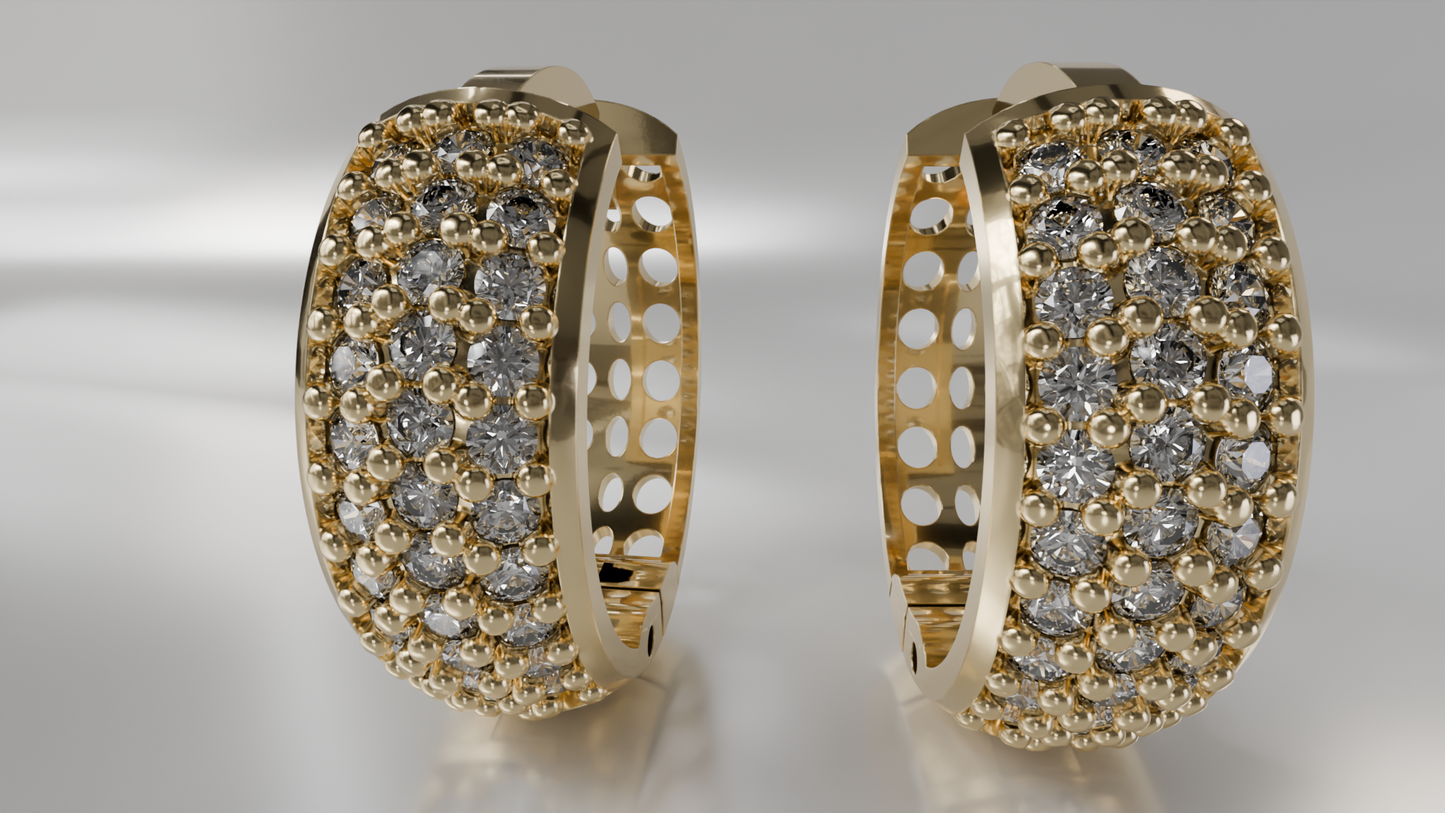 Diamond Pave Hoop Earrings