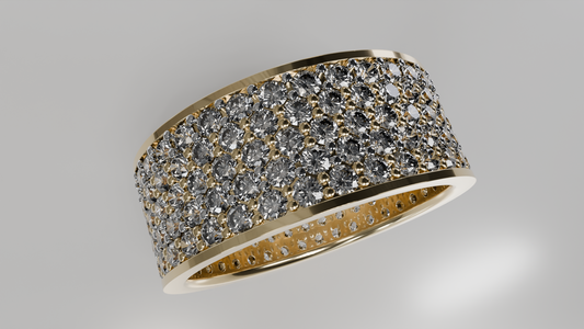 Wide Diamond Pave Band Ring