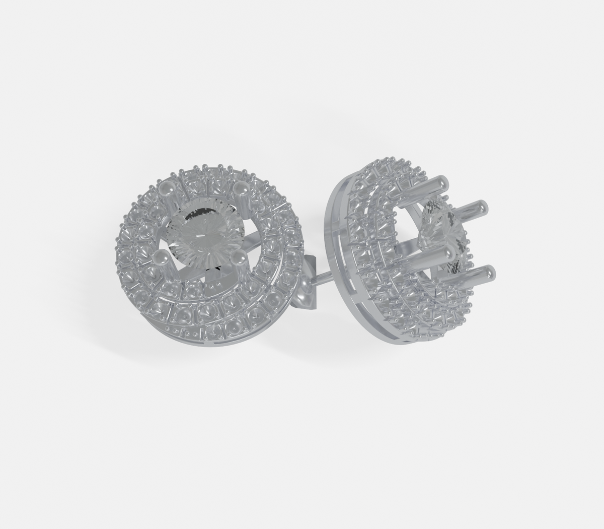 Gilded Halo earrings, white gold