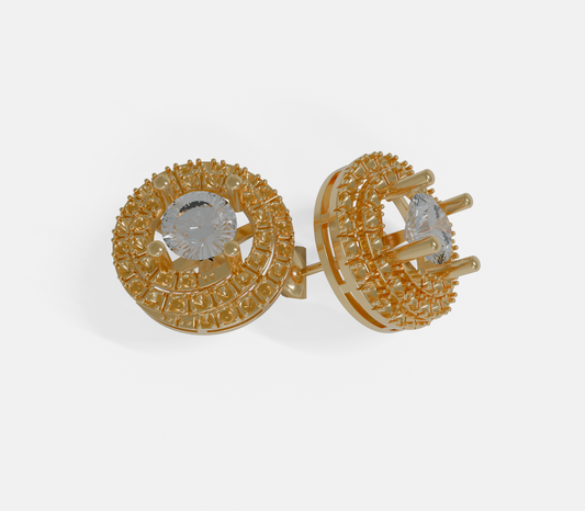 Gilded Halo earrings, yellow gold