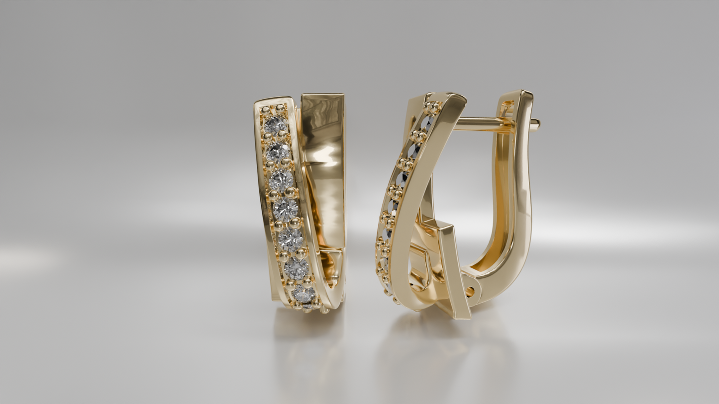 Diamond Huggie Earrings