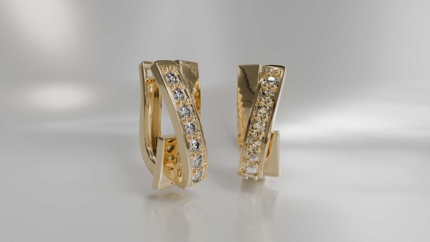Diamond Huggie Earrings