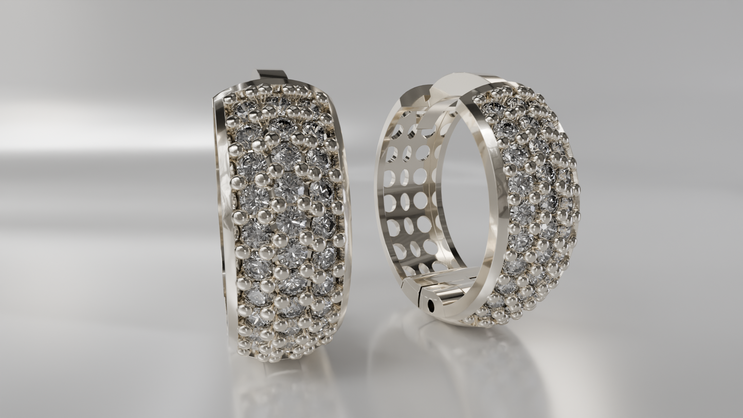 Diamond Pave Hoop Earrings