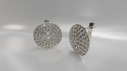 Diamond Pave Button Earrings