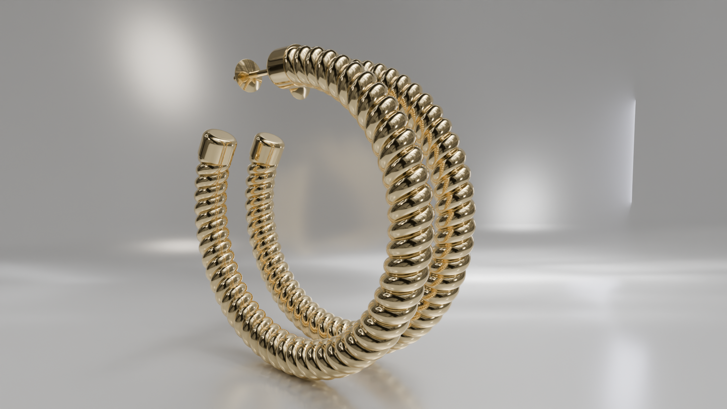 Twisted Rope Hoop Earrings