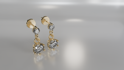 Celestial Cascade: Diamond Drop Earrings