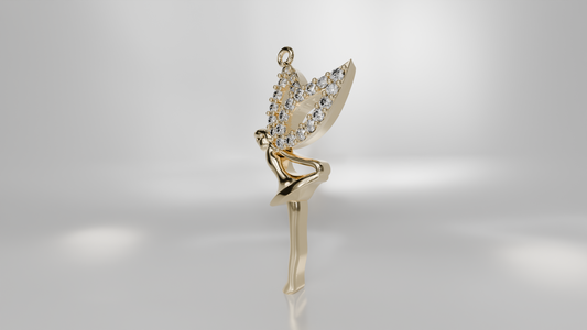 Fairy with Diamond Wings Pendant