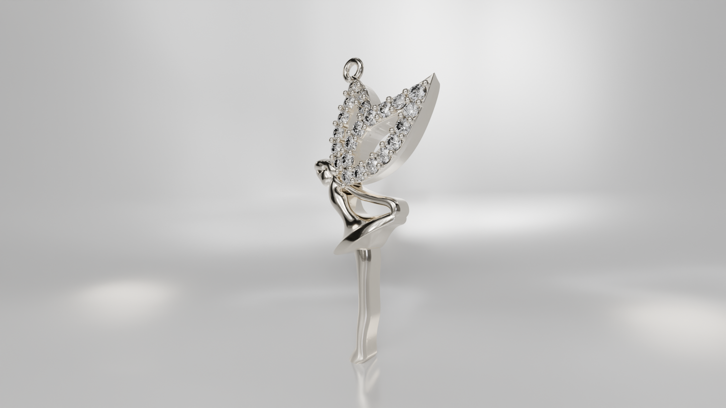 Fairy with Diamond Wings Pendant