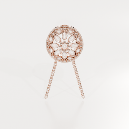Filigree Diamond Medallion Pendant - 0.29 ct - 14K Gold, rose front