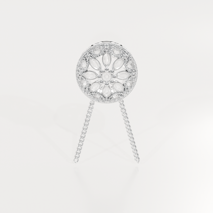 Filigree Diamond Medallion Pendant - 0.29 ct - 14K Gold, white front