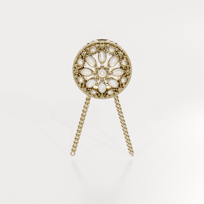 Filigree Diamond Medallion Pendant - 0.29 ct - 14K Gold, yellow front