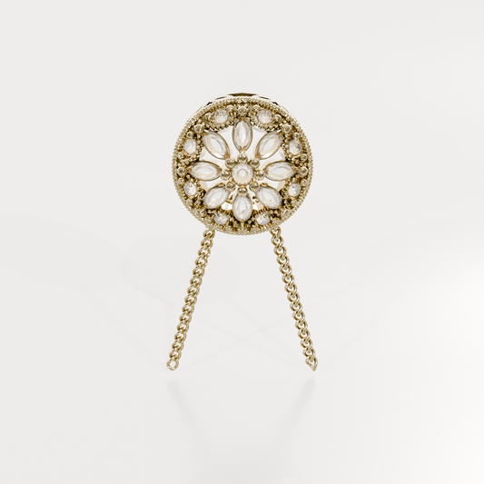 Filigree Diamond Medallion Pendant - 0.29 ct - 14K Gold, yellow front