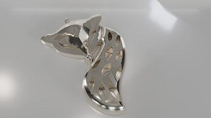 Sly Spirit: Geometric Fox Pendant
