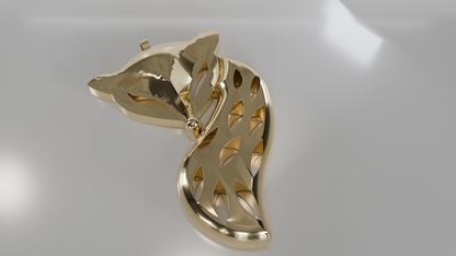 Sly Spirit: Geometric Fox Pendant