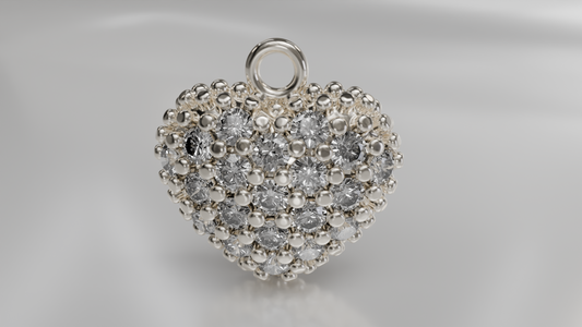 Diamond Pave Heart Pendant