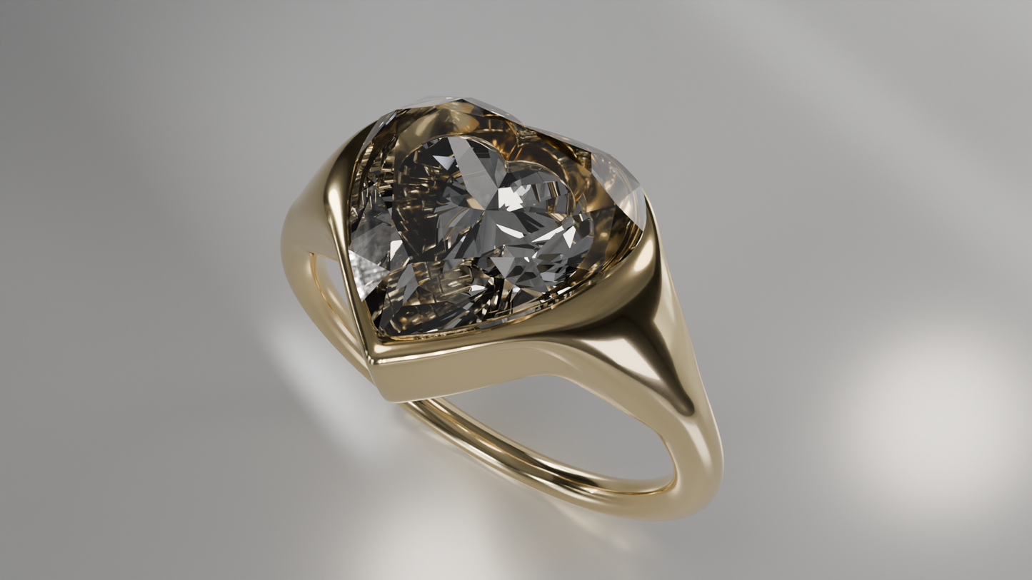 Heart's Desire: Heart-Shaped Diamond Solitaire Ring