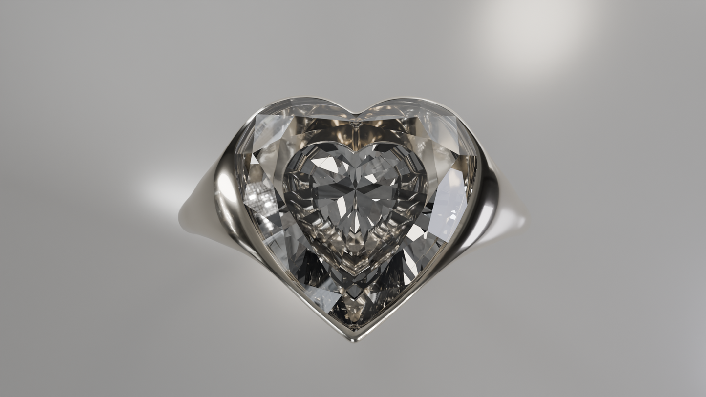 Heart's Desire: Heart-Shaped Diamond Solitaire Ring