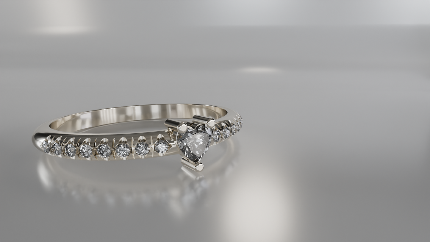 Whispers of Love: Diamond Heart Ring