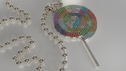 Whimsical Lollipop Gemstone Pendant