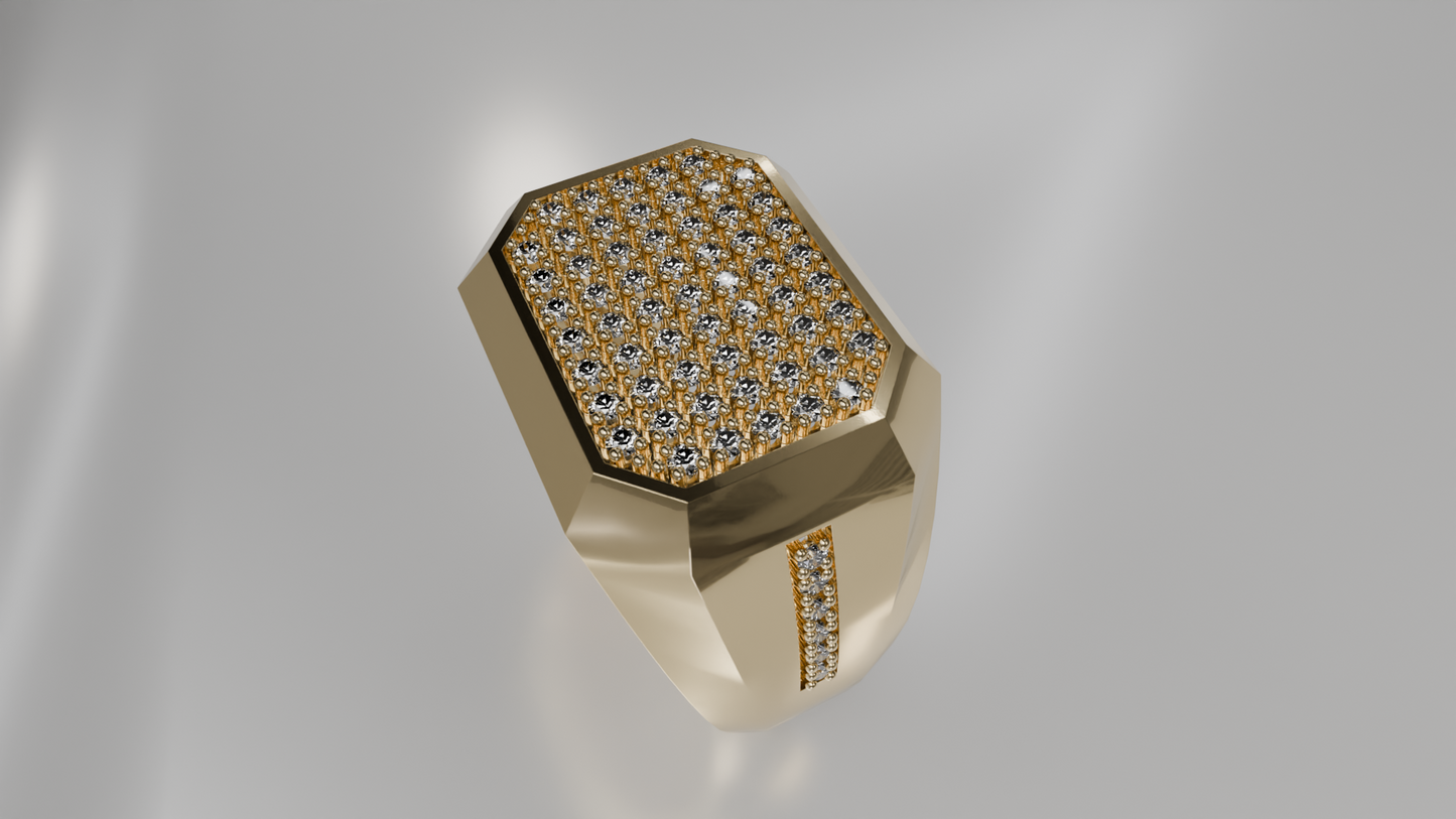 Men's Gold Diamond Cluster Ring