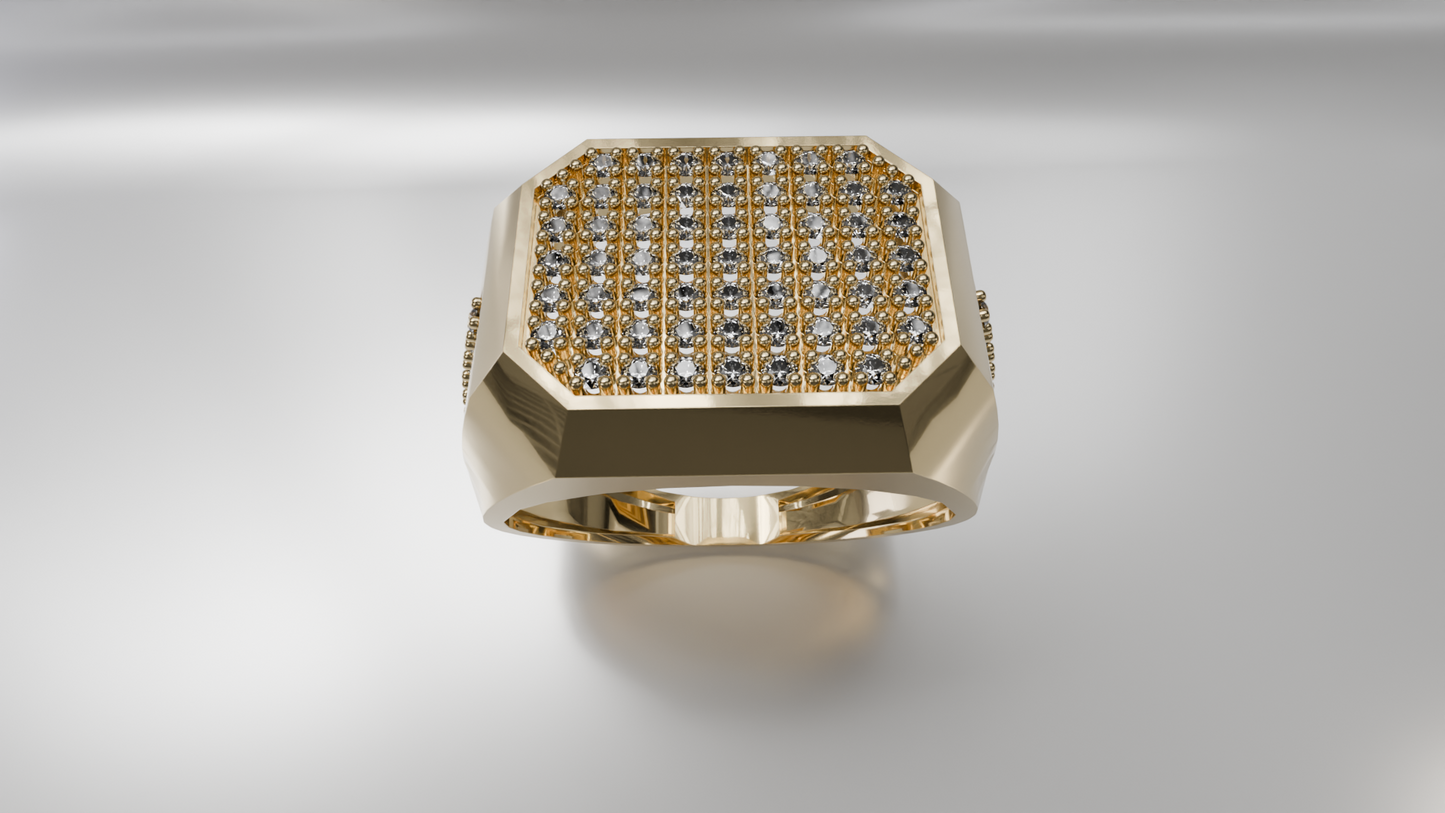 Men's Gold Diamond Cluster Ring