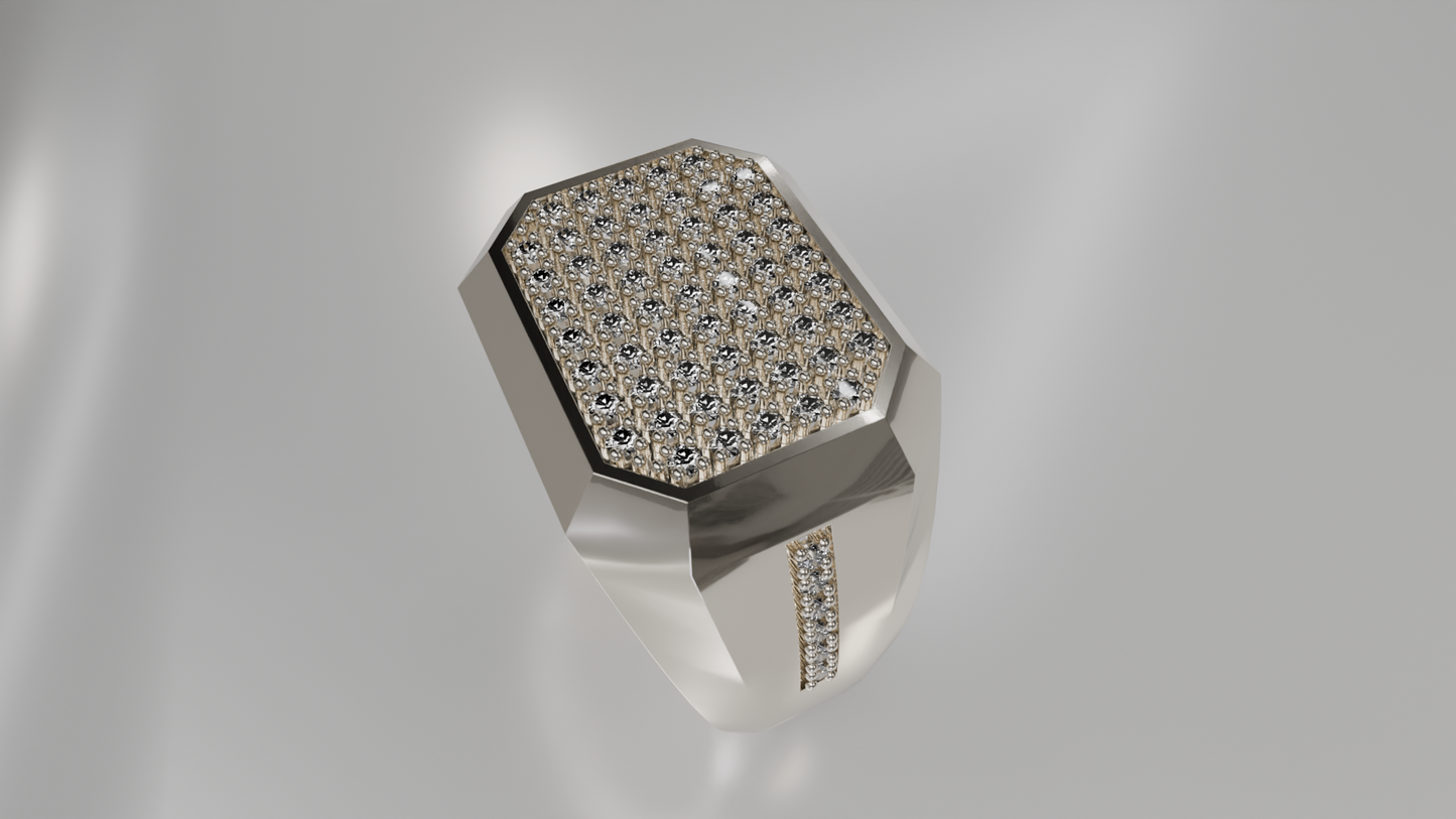 Men's Gold Diamond Cluster Ring