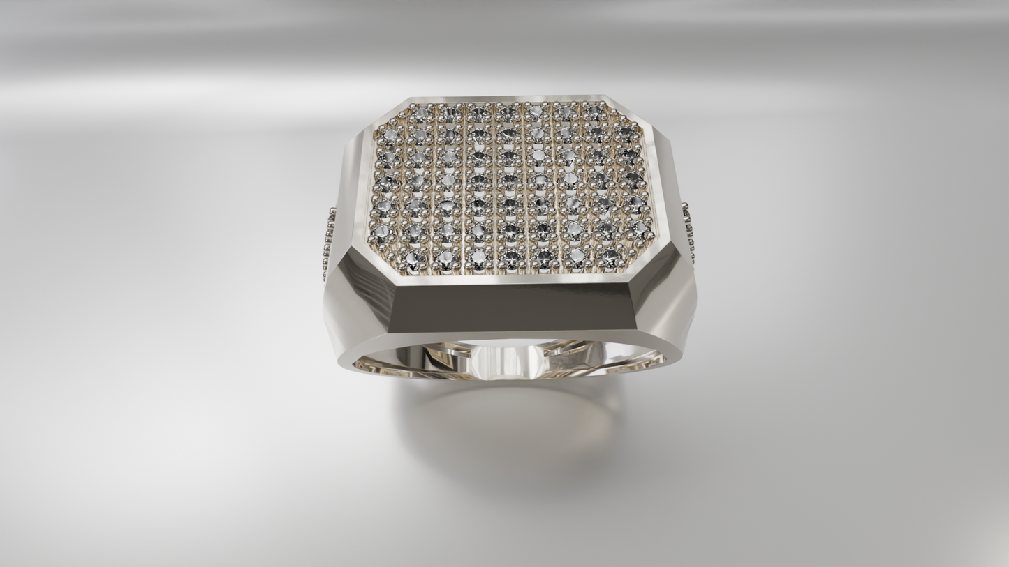 Men's Gold Diamond Cluster Ring