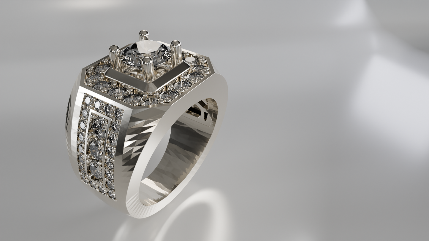 Men's Diamond Accent Ring in Sterling Silver