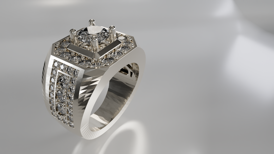 Men's Diamond Accent Ring in Sterling Silver