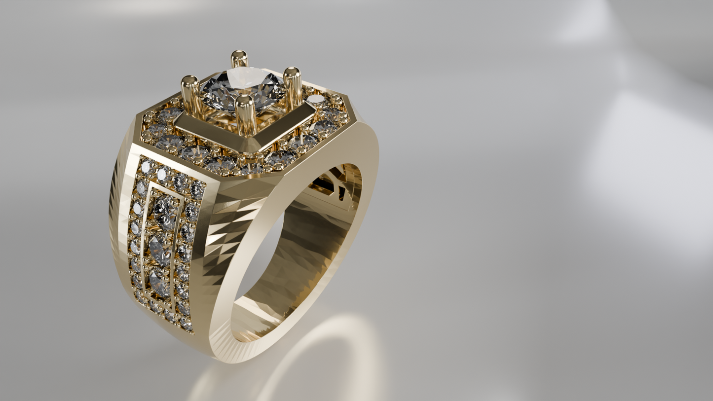 Men's Diamond Accent Ring in Sterling Silver