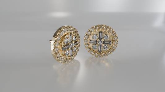 Regal Cross Diamond Stud Earrings