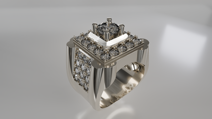 Apex Dominion: Men's Geometric Diamond Ring