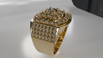 Imperial Grandeur: Men's Diamond Pavé Statement Ring