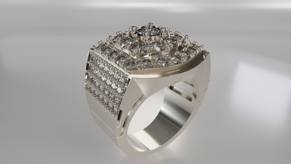 Imperial Grandeur: Men's Diamond Pavé Statement Ring