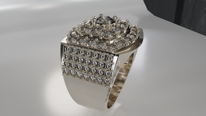Imperial Grandeur: Men's Diamond Pavé Statement Ring