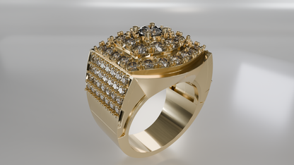 Imperial Grandeur: Men's Diamond Pavé Statement Ring