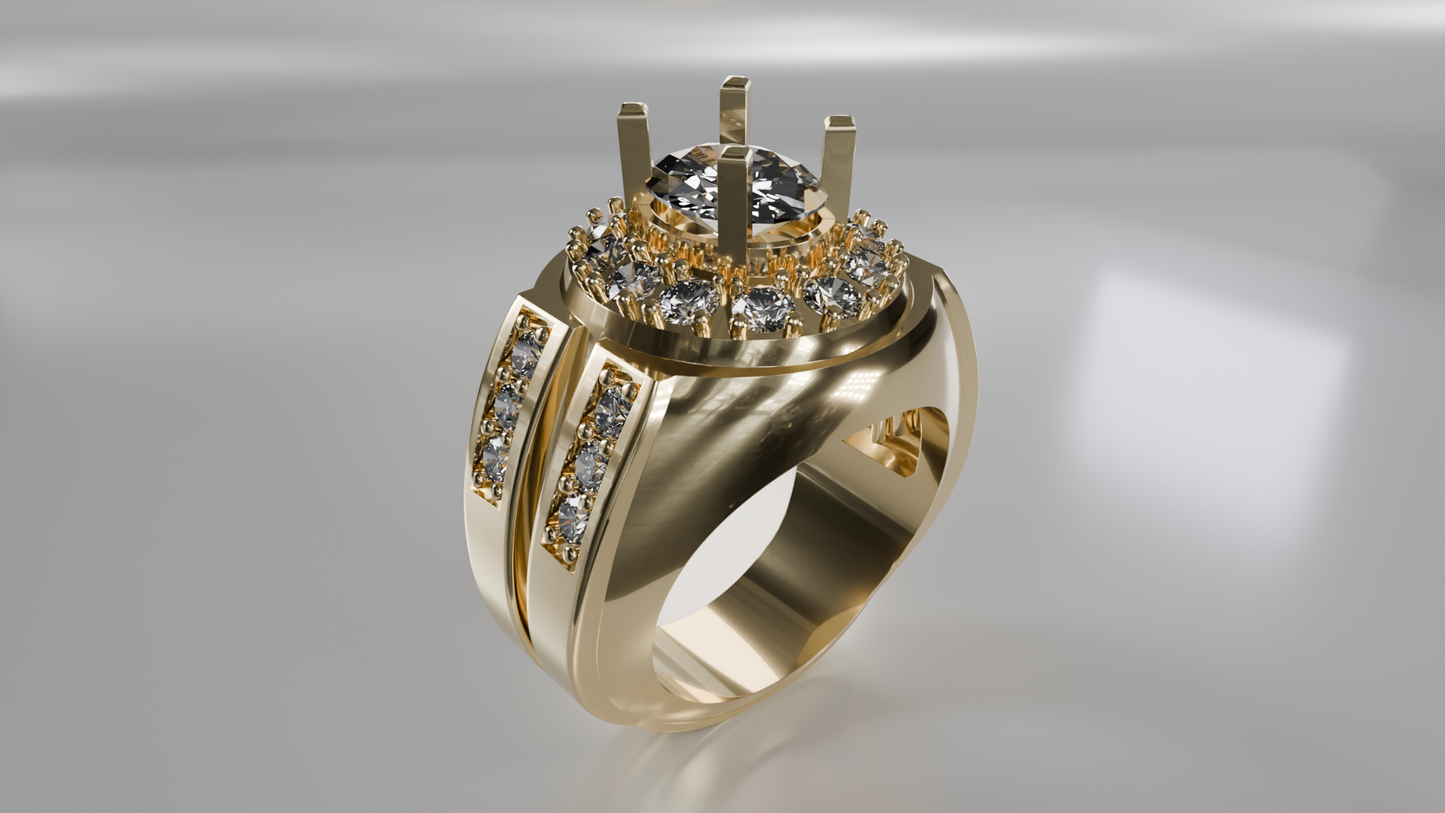 Celestial Crown: Men's Diamond Statement Ring